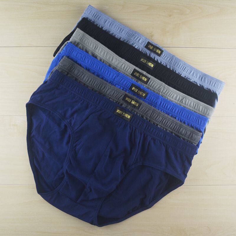 4-pack cotton triangle men's underwear mid-waist solid color simple pure cotton comfortable soft breathable dad men's pants