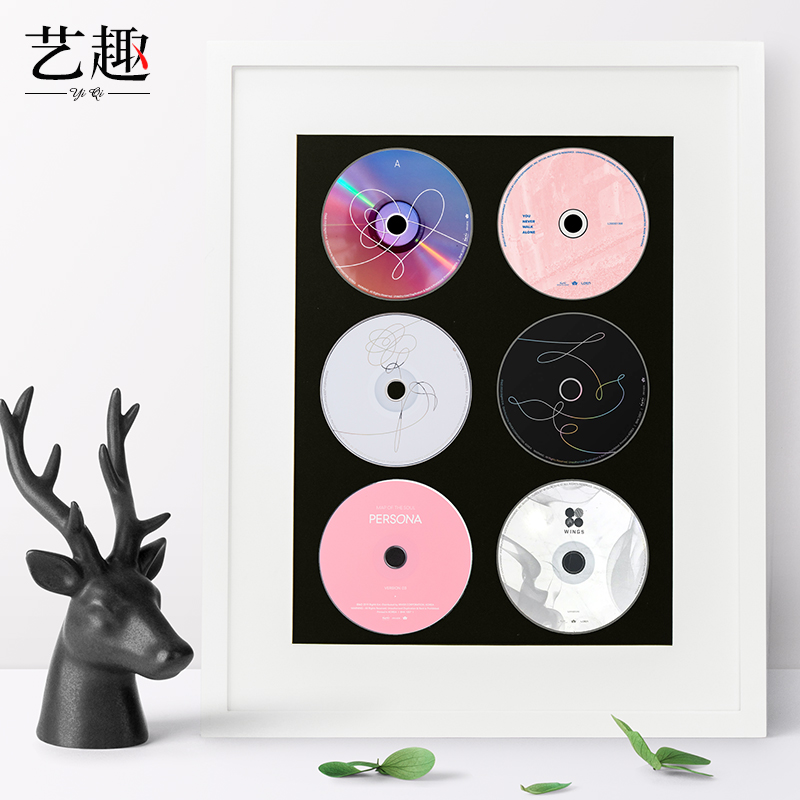 Art fun solid wood cd photo frame CD storage album collection dvd storage CD collection Picture frame Wall-mounted display frame