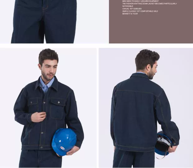 Mùa thu và mùa đông mới hàn áo dài tay phù hợp với nam cotton tự động sửa chữa quần áo denim vải dụng cụ cơ khí
