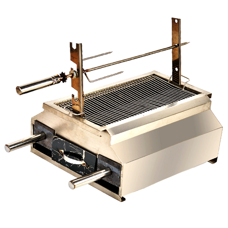 Charcoal grilled lamb leg stove Smoke-free stainless steel barbecue grill Household commercial self-service barbecue grill Grilled skewers barbecue grill