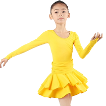 Dankai childrens Latin dance competition uniforms girls Latin dance skirts performance standard uniforms examination uniforms long-sleeved skirts for women