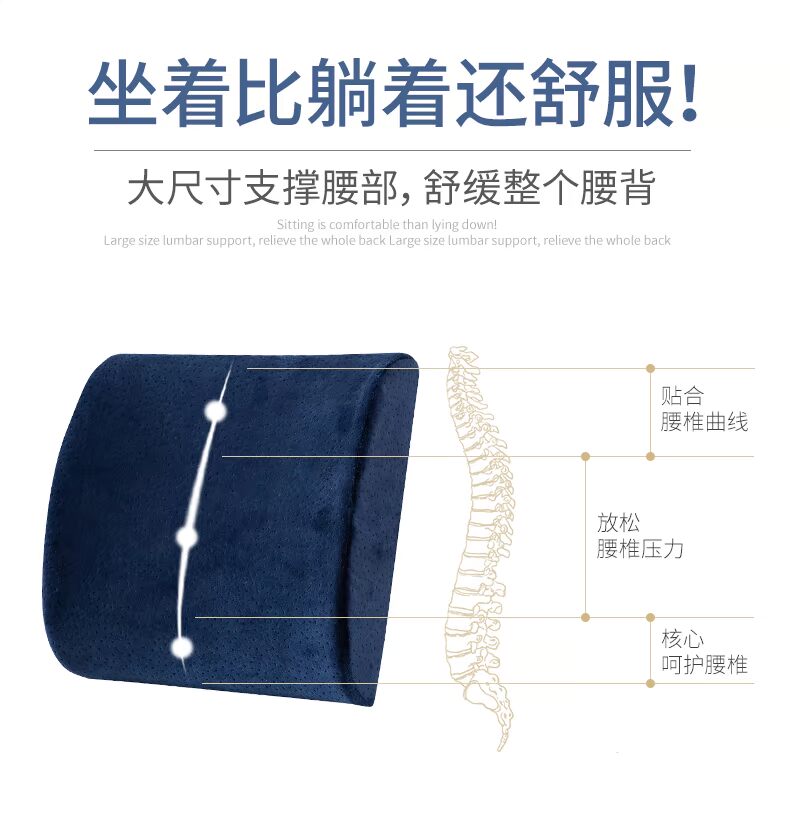 Nam Cực đệm người thắt lưng ghế văn phòng thắt lưng tựa lưng đệm pad bà bầu thắt lưng gối bộ nhớ bông xe gối - Trở lại đệm / Bolsters gối tựa đầu cao su non
