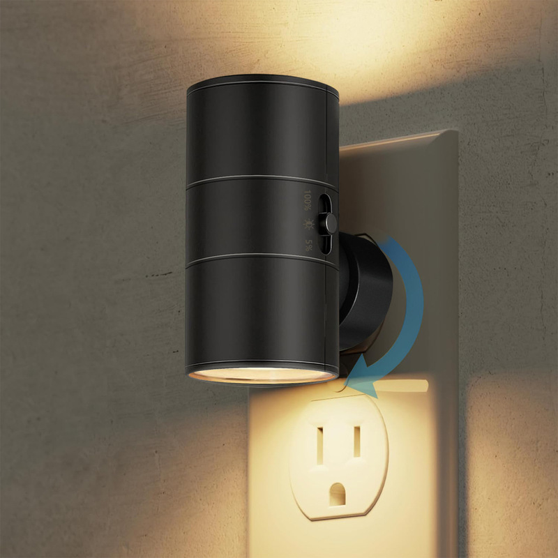 New Model Amazon 180 ° Rotating Led Dimmable Dusk-To-Dawn Sensor Single-Color Warm Light Night Light