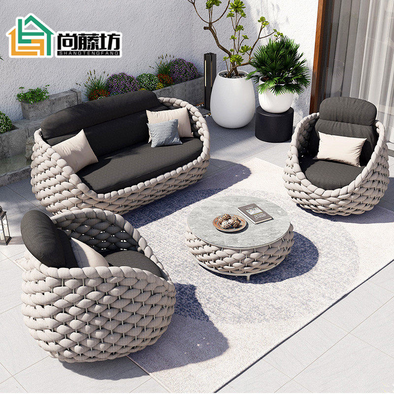 Nordic Outdoor Wine Cottage Outdoor Villa Courtyard Double Round Leisure Balcony Virgin Chair Waterproof