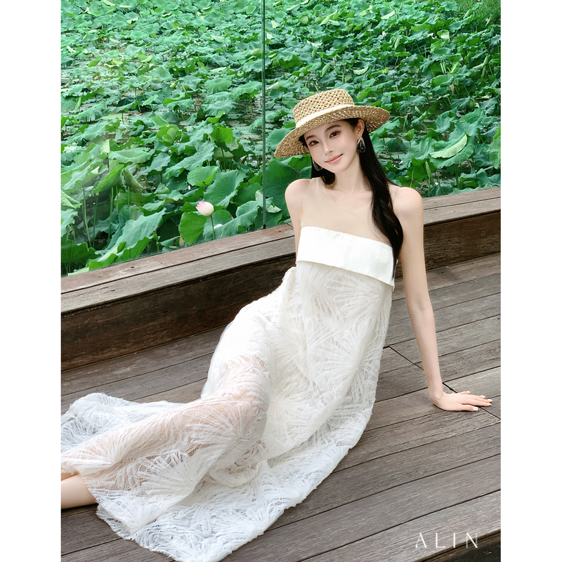 Alin【Human Fairy Product 2.0】3D Three-Dimensional Floral High-Density Shaped Lace Dress for Women, Summer Al6Nsl1
