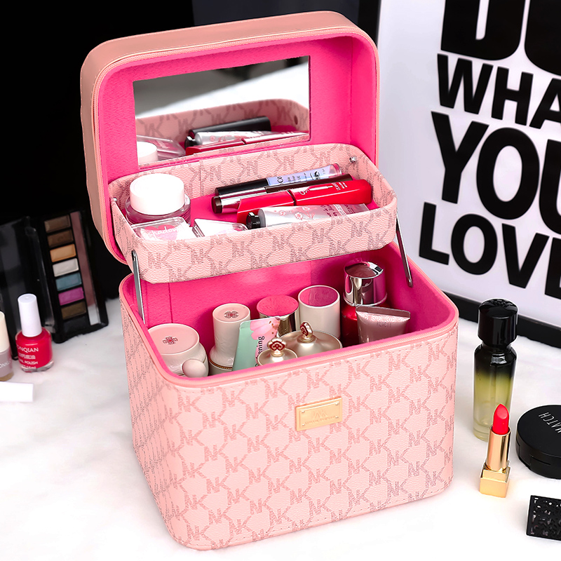 Double - decker makeup pack female portable 2023 new super - fire super large capacity collection box network red senior suitcase