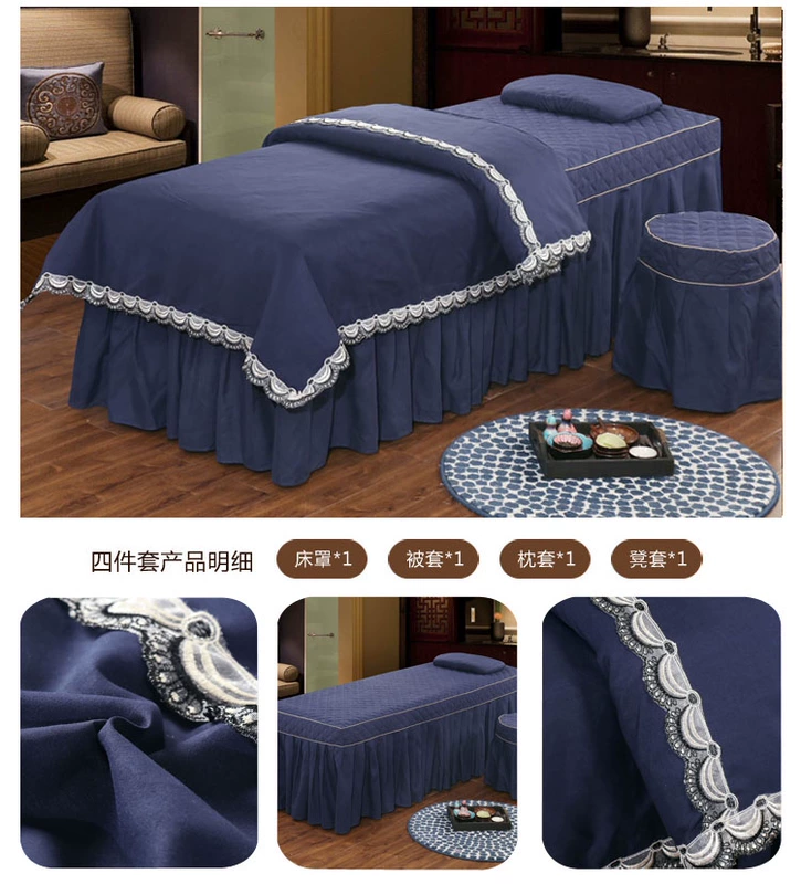 gia đình châu Âu bốn đơn giản bông bedspread vẻ đẹp thẩm mỹ viện massage giường điều trị khăn trải giường bìa gia đình bốn có thể được tùy chỉnh - Trang bị tấm