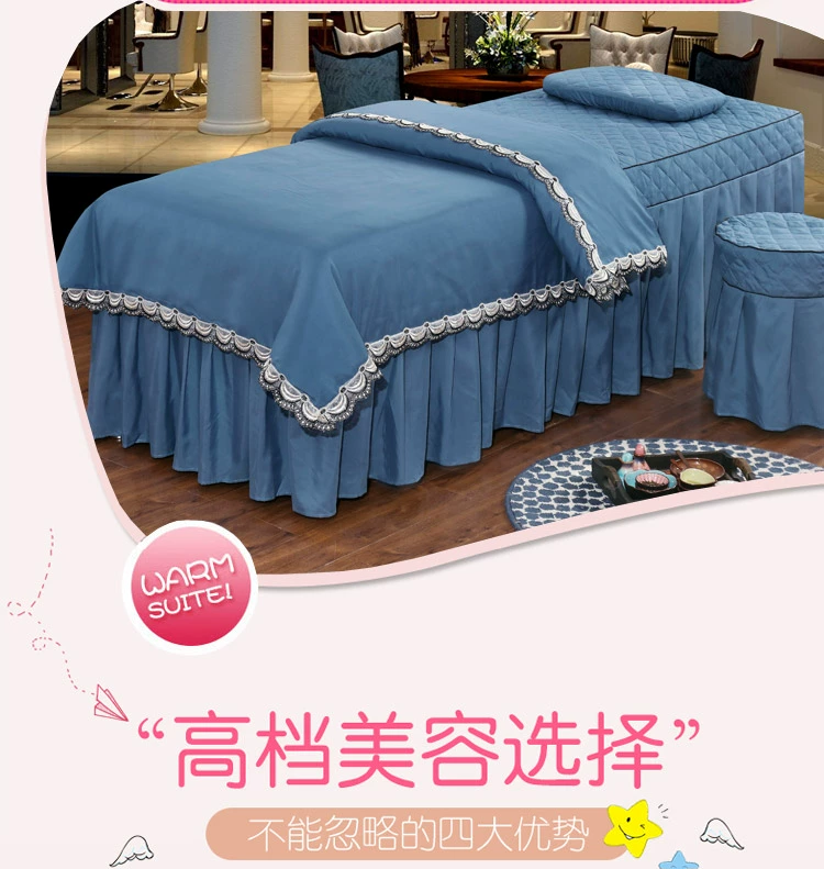 gia đình châu Âu bốn đơn giản bông bedspread vẻ đẹp thẩm mỹ viện massage giường điều trị khăn trải giường bìa gia đình bốn có thể được tùy chỉnh - Trang bị tấm