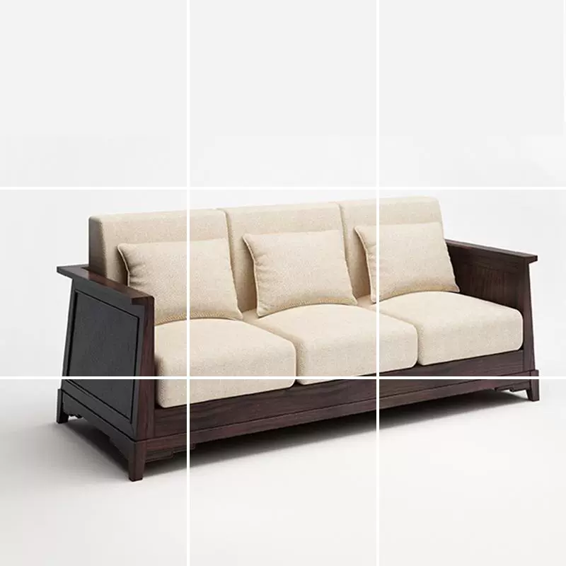 Khách sạn đơn giản giống như Zen tùy chỉnh Phòng khách Phòng khách kết hợp Sofa vải gỗ rắn Trung Quốc Sofa Câu lạc bộ nội thất mới - Ghế sô pha