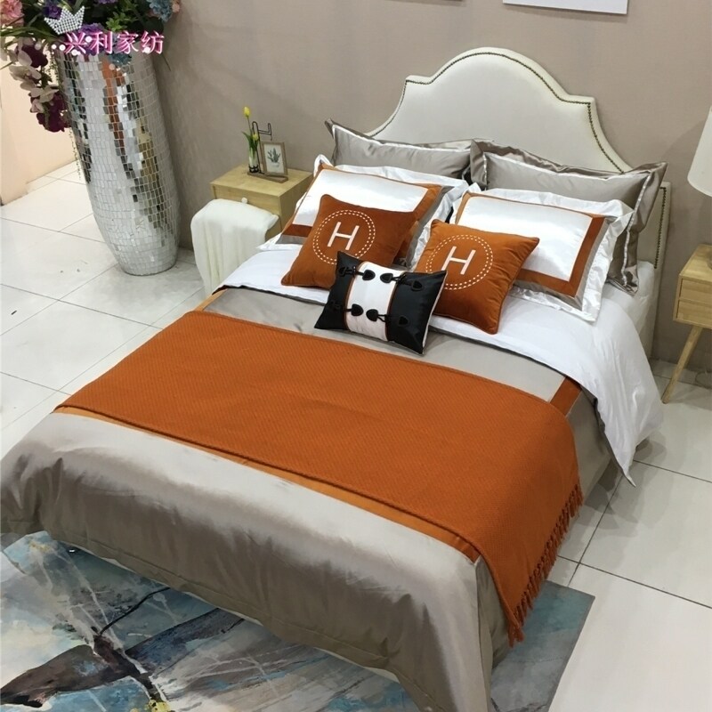 Showroom model room furniture matching small Nordic neo-classical soft decoration post-modern light luxury bedding multi-piece set