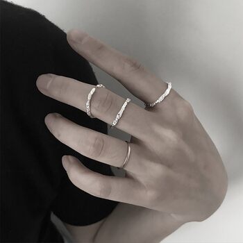 Irregular texture versatile dark style ring buyer