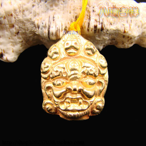 Nepal Handicrafts Pure Copper's Golden Maha Galla Avatar Pendant for Pendant Amulet