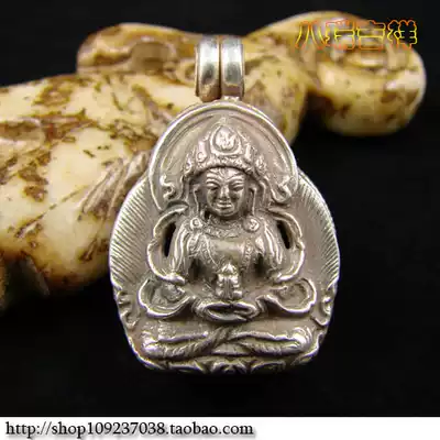 Nepal handmade 925 sterling silver longevity Buddha statue garu box pendant amulet