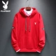 Playboy áo len nam trùm đầu màu trắng 2020 mùa xuân cặp đôi mới hoodie áo khoác nam - Cao bồi