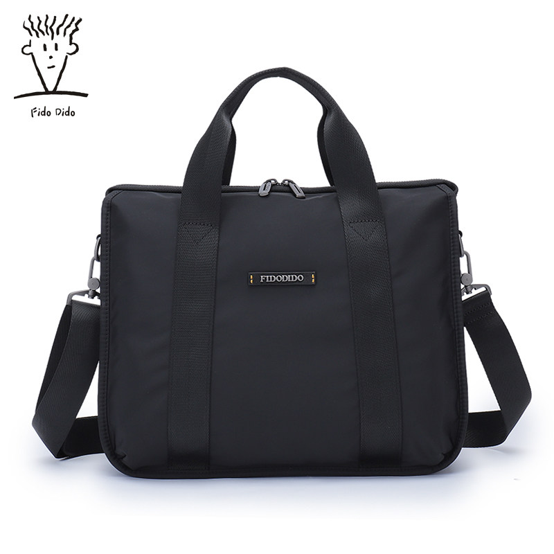 Feidu Didu men's business handbag 14 inch 16 inch computer bag horizontal briefcase Oxford cloth messenger bag