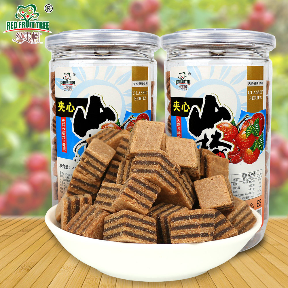 Red fruit tree hawthorn cake hawthorn products sandwich hawthorn block hawthorn dried hawthorn grain snack 380g