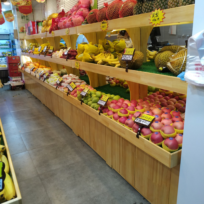 Customizable fruit shelf display shelf against the wall manual mechanical side three-story fruit shop display cabinet factory direct sales