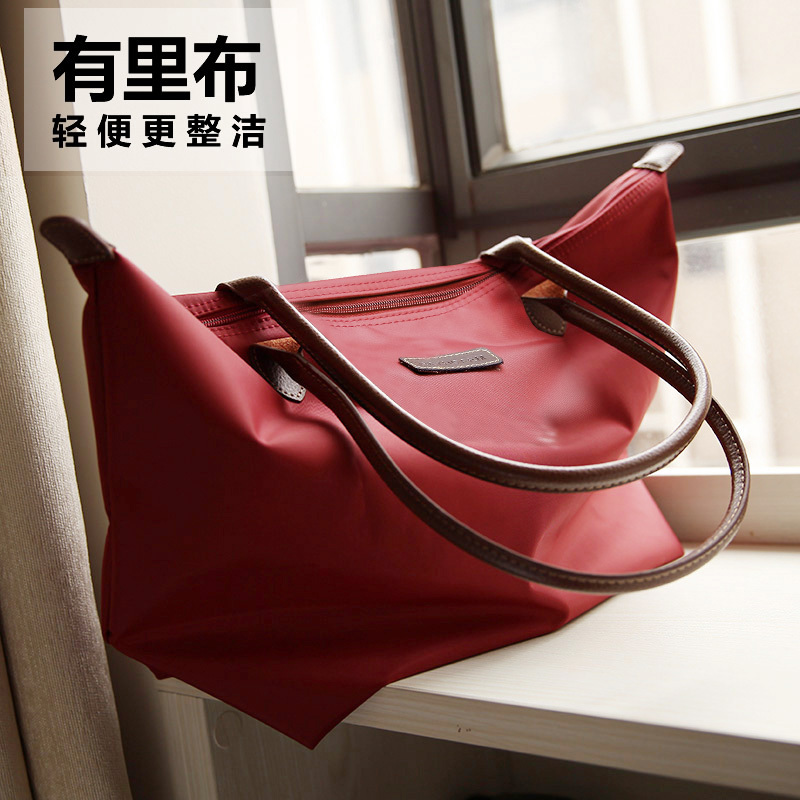 Kaisika Large-Capacity Simple Commuter Bag Waterproof Fabric Bag Women's Shoulder Bag Lightweight Shopping Bag Dumpling Bag Large Bag