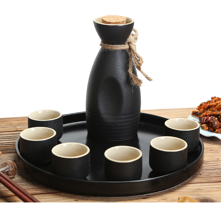 Rượu vang tách rượu theo phong cách Nhật Bản đặt một nửa ly nhỏ nhỏ rượu sake màu vàng rượu vang trắng ly rượu vang đen ly rượu vang đẹp