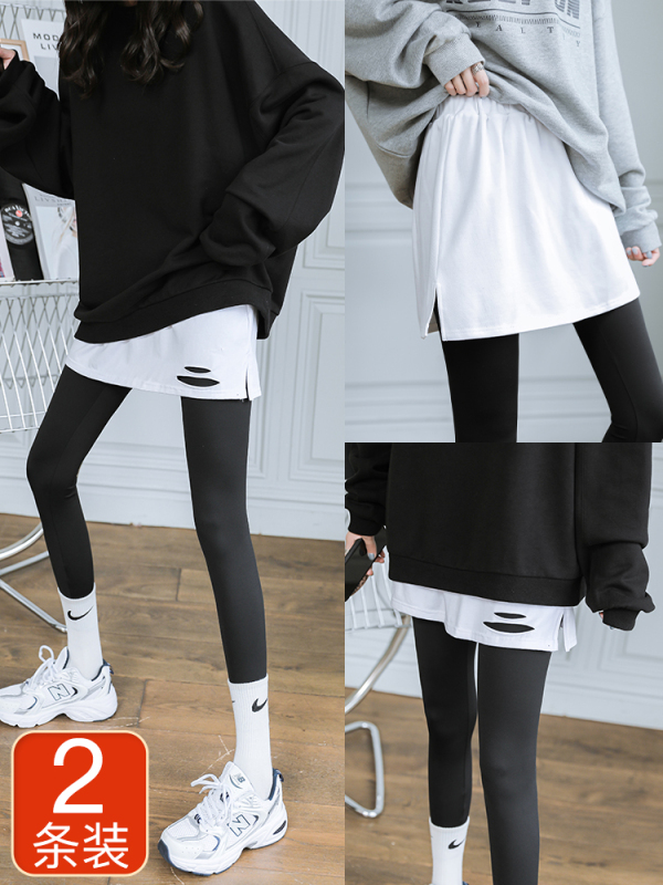 T-Shirt and Sweatshirt Layering Tool with a Fake Two-Piece Hem to Cover the Buttocks, Half Skirt for Women in Autumn and Winter