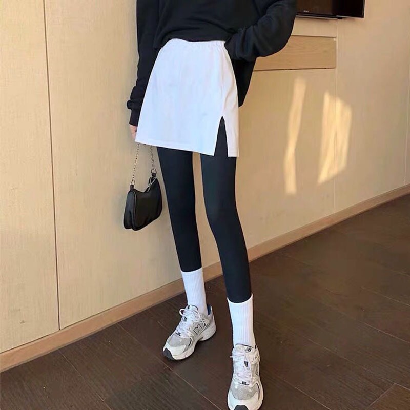 Layering Essential: Sweatshirt with a Skirt Underneath, Solid Color White Mini Skirt, Versatile for Women, Autumn and Winter, Layered Hem Skirt Layering Essential: Sweatshirt with a Skirt Underneath, Solid Color White Mini Skirt, Versatile for Women, Autumn and Winter, Layered Hem Skirt