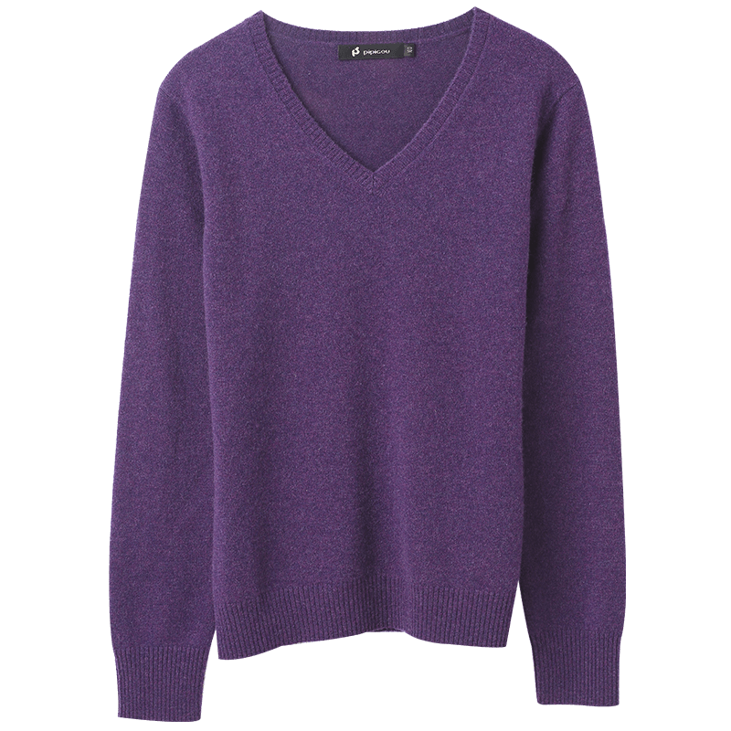 chó da len cashmere nữ chính hãng của phụ nữ quần áo cơ bản mô hình 100 bộ V cổ áo đầu cashmere dệt kim