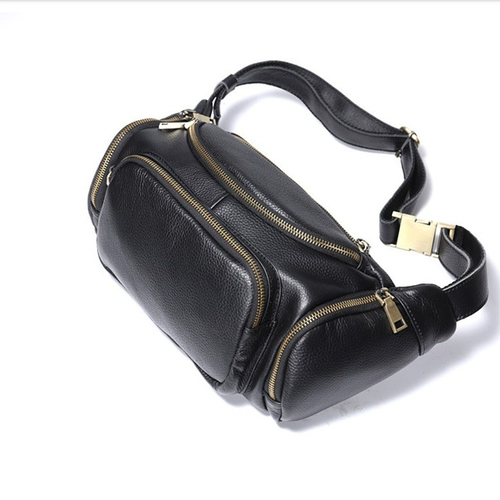 Нагрудная сумка, кожаная вместительная и большая поясная сумка, водонепроницаемая спортивная сумка на одно плечо, из натуральной кожи, воловья кожа