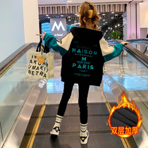 Girls coat Spring and Autumn 2023 new gas childrens cotton spring coat clothes girl plus thicker coat