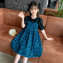 Girls Dress Summer 2023 New Zone Skirt Yang Fashion Princess Childrens Network Red Summer Dress