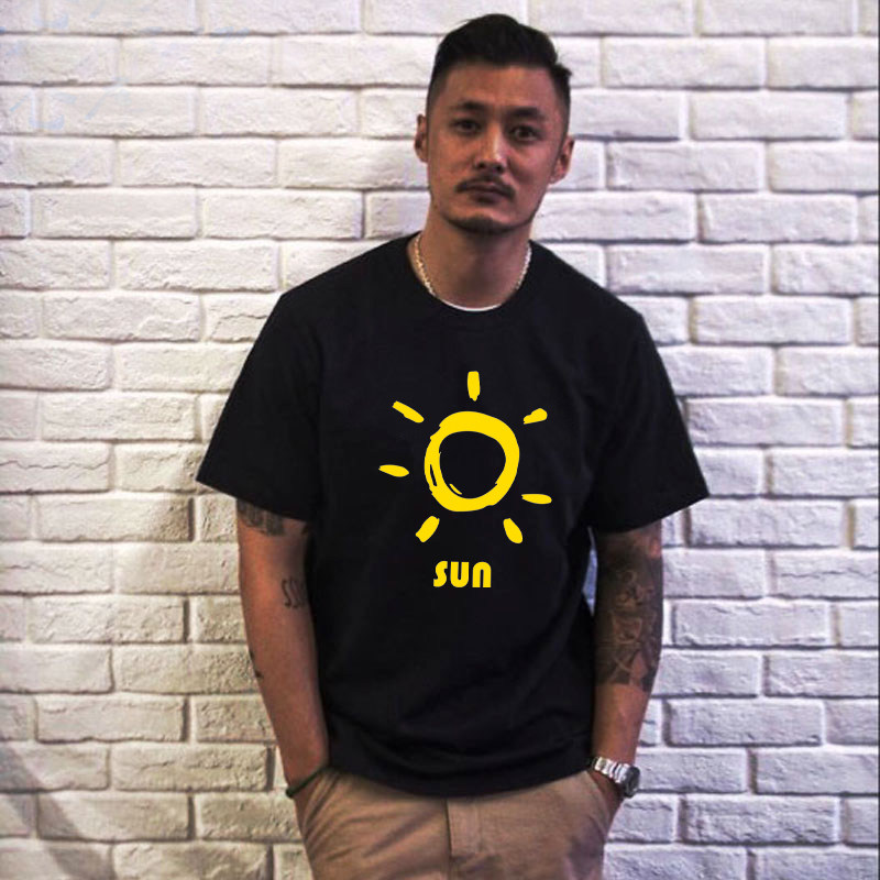 Hamshi one tree Yu Wenle port craze Summer short sleeve T-shirt Male round collar pure cotton loose Couple half sleeve T-shirt