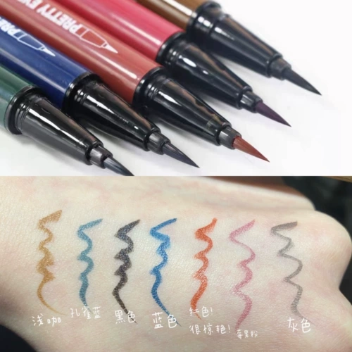 Синий карандаш для глаз, водонепроницаемый кофейный черный лайнер, не растекается