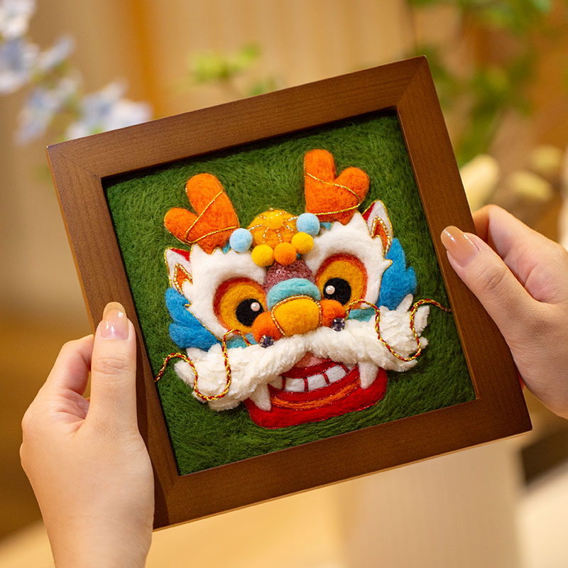 Wool Felt Poke Poke Fun Handmade Diy Material Bag Xianglong Rui Beast Photo Frame Painting Doll Original End Afternoon Gift-Taobao