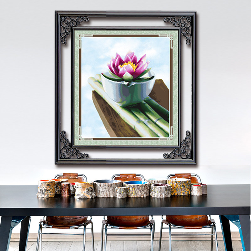 ABV Old Three Cross embroidered new Egyptian long suede cotton precise printed new clear and easy to embroider with floral lotus