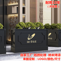 Stainless steel flower box Outdoor combination flower bed partition courtyard Creative metal flower slot Balcony planting box Wrought iron flower pool