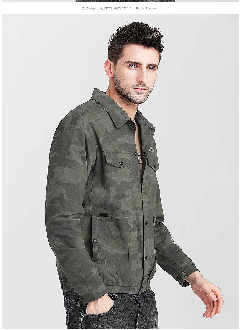 Áo khoác nam ngụy trang mùa thu 2019 mới - Cực lớn quần jeans nam