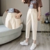 Quần nữ 2019 phiên bản Hàn Quốc mới của quần dụng cụ harem lỏng lẻo quần thường ngày hè mỏng phần cotton và quần linen - Quần Harem