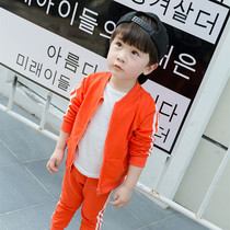  New boys  jacket set spring and autumn models childrens Western style two-piece set childrens children girls baby childrens clothing