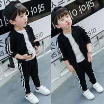 Boys  autumn suit 2021 new childrens sports cardigan jacket middle and small childrens spring and autumn western two-piece suit tide
