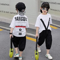  Boys summer suit 2021 new Zhongda childrens Western style childrens handsome boys  clothes boys net red fashionable tide brand