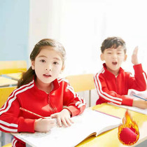  2021 new childrens clothing boys spring and autumn sportswear two-piece class clothes white school uniform kindergarten class clothes red