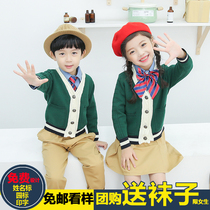 Kindergarten Garden Clothing Spring Autumn Clothing Sweater Suits Yinglun Wind College Wind Primary School Childrens school uniforms Childrens class clothes Customized
