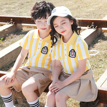 Kindergarten Garden Uniform Summer Clothing Primary School Children School Uniform Summer Pure Cotton Short Sleeve Suit Sports Children Banfu Graduation Photos