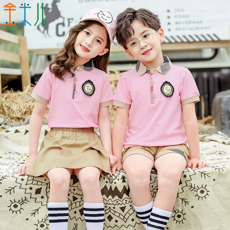 Summer new kindergarten uniforms summer clothes boys and girls class clothes British style suits primary school uniforms
