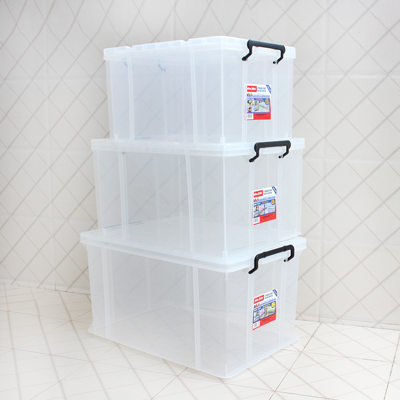 Jeko Transparent Containing Box Plastic Containing Box Thickened Covered Finishing Box Student Dormitory Big weekly transfer box