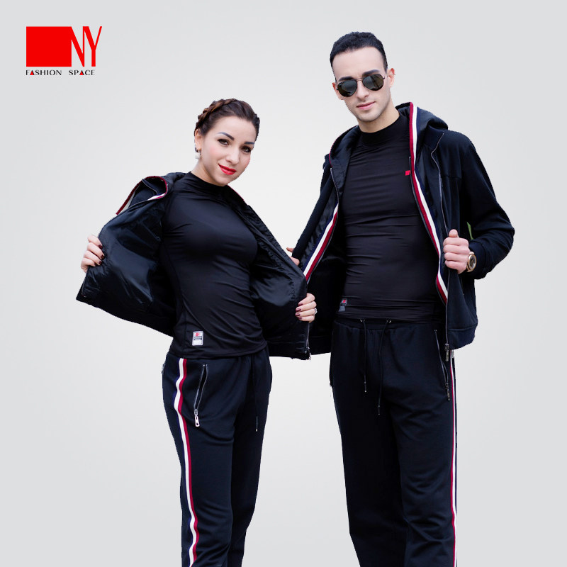 NY narts new men and women with the same paragraph hat sports suit fashion morden dance training wear long sleeve casual dance