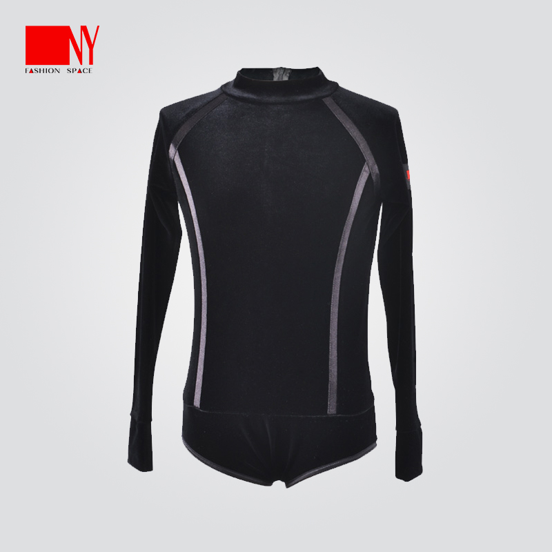 Nayi children's dance costume boys' training suit Velvet children's high neck one-piece top modern dance Latin dance costume