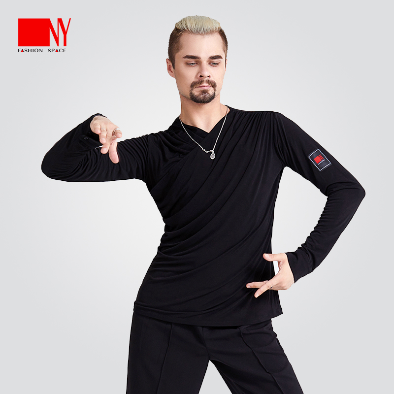 NY Nairay New Latin Dance Men Summer Practice Dance Costume V-Construction Surface Show