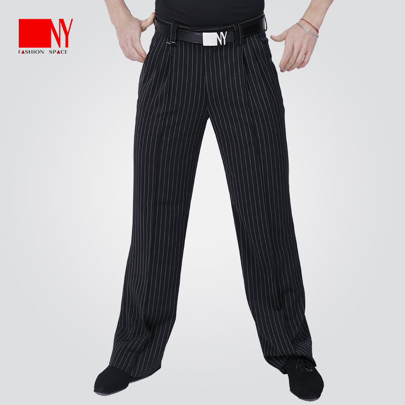 Nayi dance suit men's modern dance pants black and white striped pants practice dance suit trousers black ballroom dance waltz