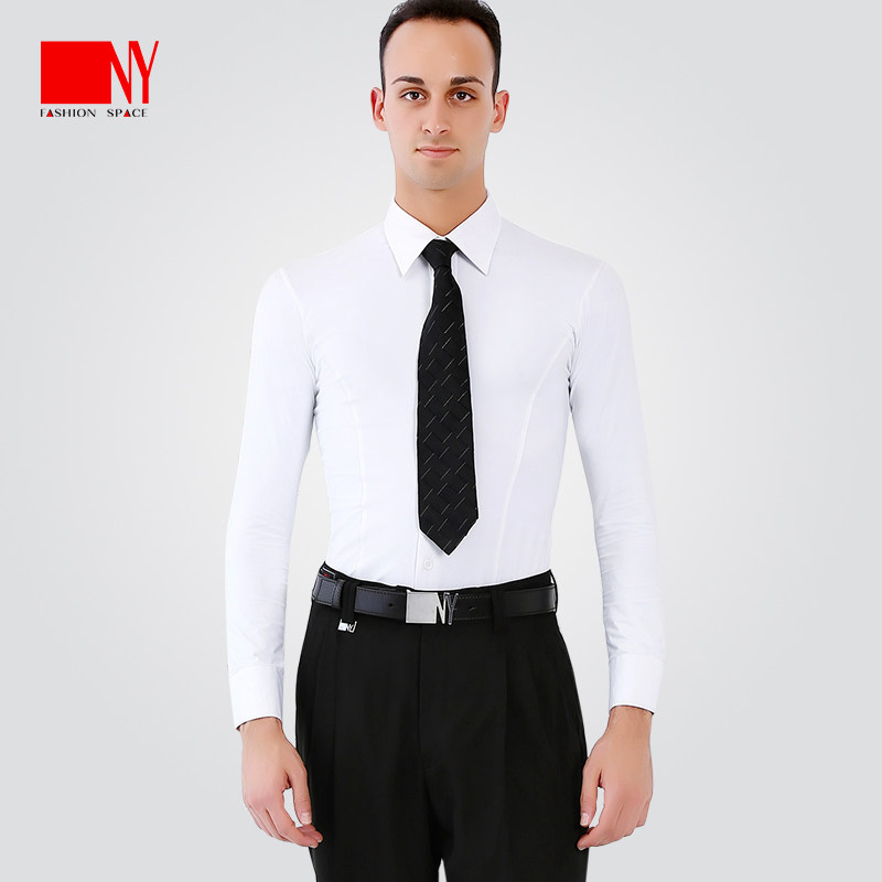 NY Na Yi dance costume men's modern dance shirt top men long sleeve practice suit adult gb dance Latin dance suit