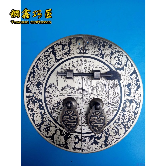 Special price new Chinese antique Ming and Qing furniture accessories pure copper round bookcase wardrobe handle cabinet door copper handle